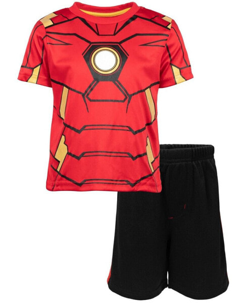 Toddler Boys Avengers Captain America Iron Man Venom Hulk Cosplay Athletic T-Shirt and Shorts Outfit Set to