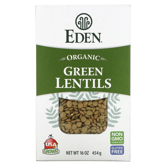 Eden Foods, Organic, зеленая чечевица, 16 унций (454 г)