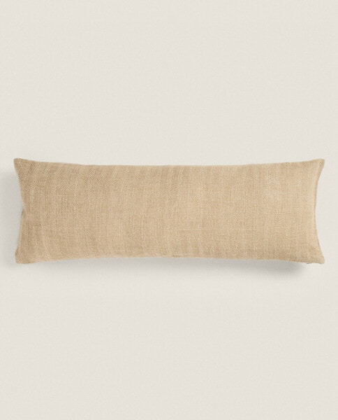 Textured linen cushion cover