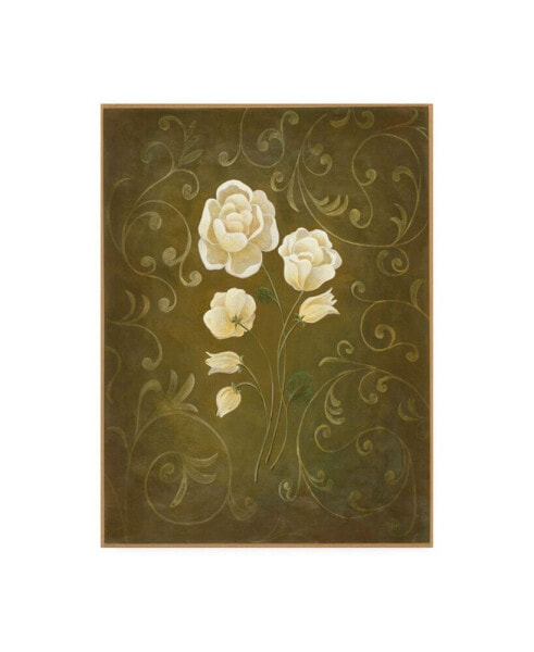 Pablo Esteban Roses with Scrolls Canvas Art - 15.5" x 21"