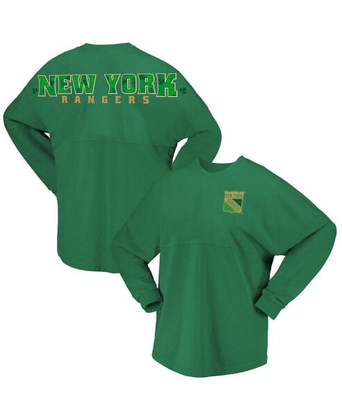 Women's Kelly New York Rangers St. Patrick's Day Spirit Jersey T-Shirt