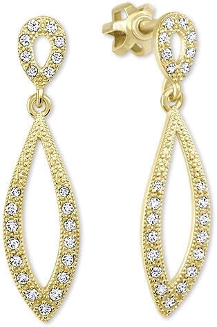 Ladies gold earrings with clear crystals 239 001 00876