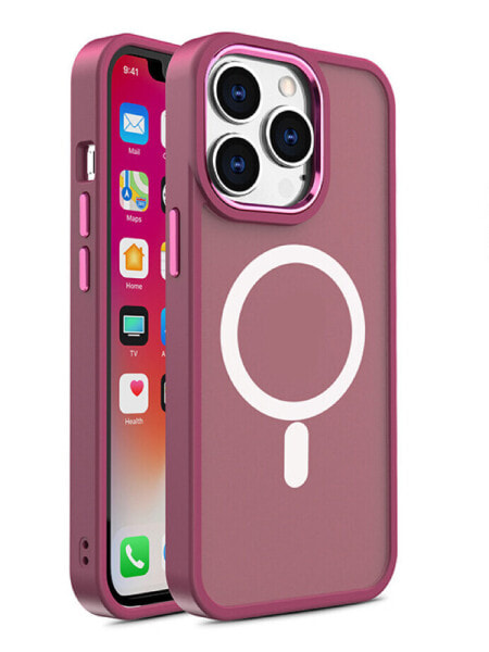 Чехол для iPhone 15 Plus с MagSafe и отверстиями для петли, бордовый