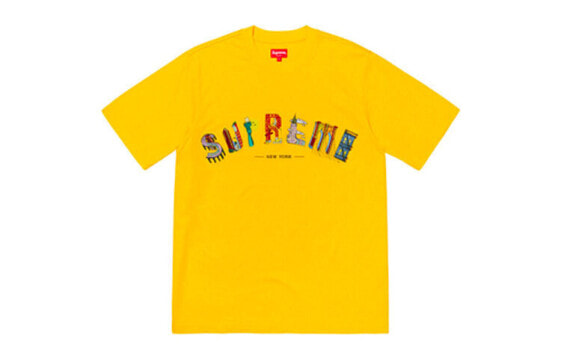 Supreme SS19 City Arc Tee Yellow Logo T-Shirt