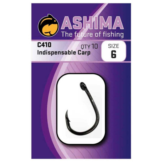 Крючок рыболовный ASHIMA FISHING C410 Indispens Carp Single Eyed Hook