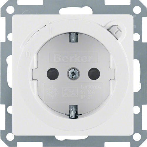 Berker 47086089 - Type F - White - Thermoplastic - IP20 - 250 V - 16 A