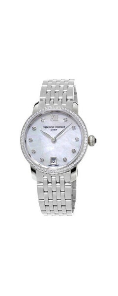 Women's Swiss Slimline Diamond (5/8 ct. t.w.) Stainless Steel Bracelet Watch 30mm