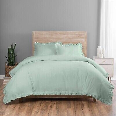 Vue King 3pc Rona Duvet Cover & Sham Set Mint