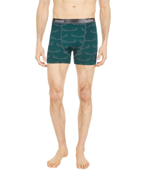 KICKEE 295364 Men’s Print Boxer Brief Underwear (Pine Deer Rack - L)