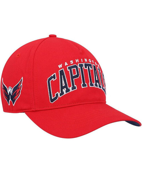 Men's Red Washington Capitals Block Arch Hitch Snapback Hat