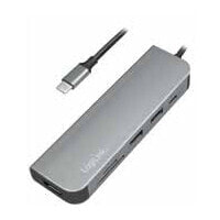 Адаптер LogiLink UA0343 - USB 3.2 Gen 1 (3.1 Gen 1) Type-C - HDMI, USB 3.2 Gen 1 (3.1 Gen 1) Type-A, USB 3.0 (3.1 Gen 1) Type-C - MicroSD (TransFlash), SD - Aluminium - Android - 1 шт.