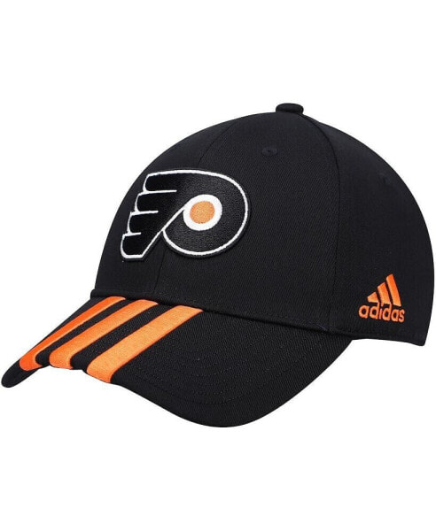 Кепка adidas мужская черного цвета Flyers Philadelphia Locker Room с тремя полосками