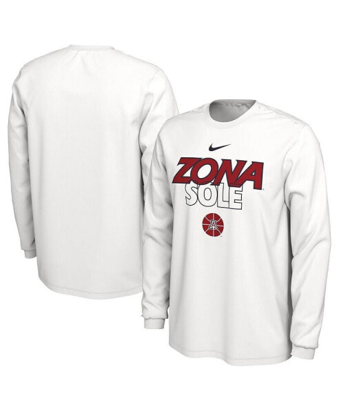 Men's White Arizona Wildcats On Court Long Sleeve T-shirt