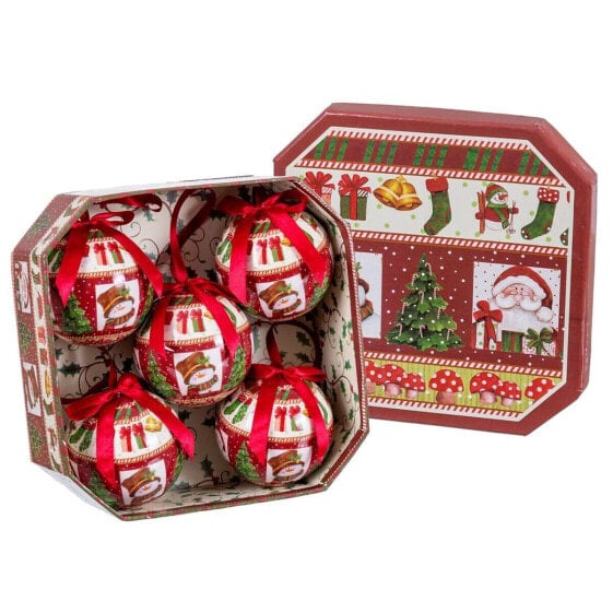 Елочные шарики Разноцветный бумага Polyfoam Дед Мороз 7,5 x 7,5 x 7,5 cm (5 штук) Shico