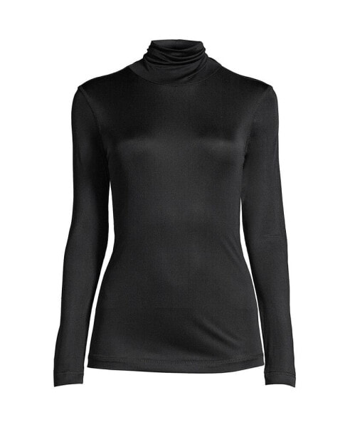 Women's Silk Interlock Turtleneck Long Underwear Top