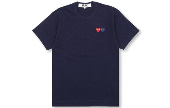 Футболка мужская CDG Play Love Heart T-shirt Deep Blue
