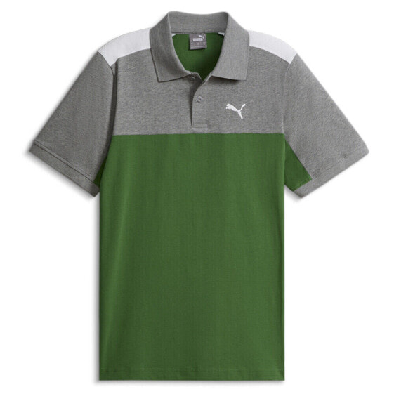 Puma Essential Block Short Sleeve Polo Shirt Mens Green Casual 67910886