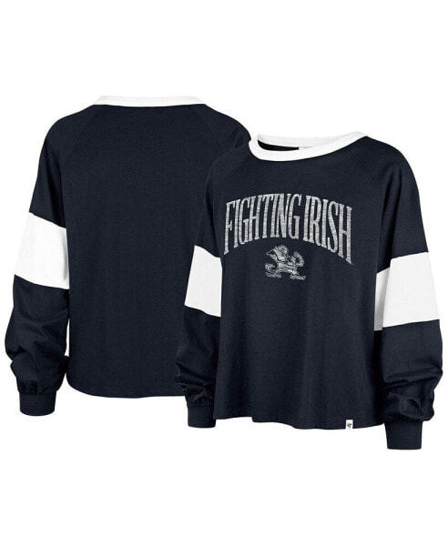 Women's Navy Notre Dame Fighting Irish Upside Rhea Raglan Long Sleeve T-shirt