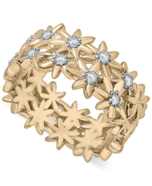 Diamond Flower Ring (1/3 ct. t.w.) in Gold Vermeil, Created for Macy's
