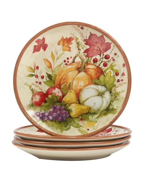 Harvest Blessings Set of 4 Dinner Plate Service for 4