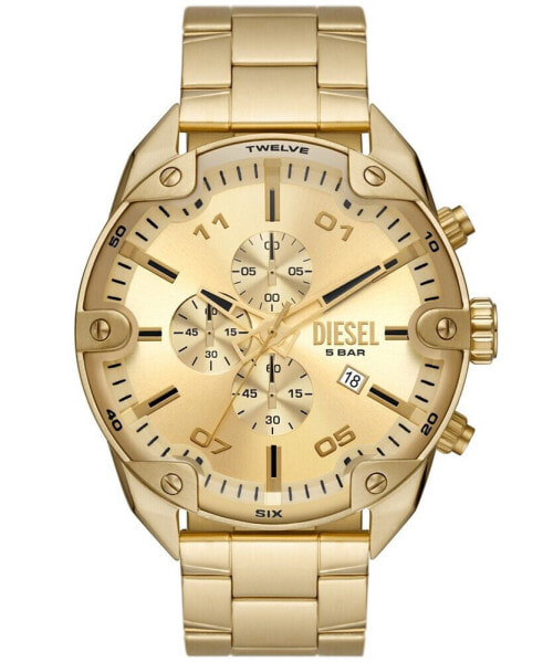 Часы Diesel Spiked Gold Tone Stainless Steel Watch 49mm