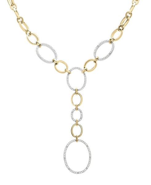 Wrapped in Love diamond Oval Link 20" Lariat Necklace (1 ct. t.w.) in 14k Gold-Plated Sterling Silver, Created for Macy's