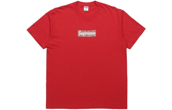 Supreme FW19 Week 17 Bandana Box Logo Tee 腰果花 徽标短袖T恤 男女同款 红色 / Футболка Supreme FW19 Week SUP-FW19-10907