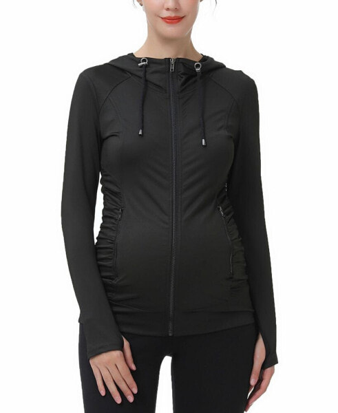 Maternity Essential Ruched Hooded Active Jacket