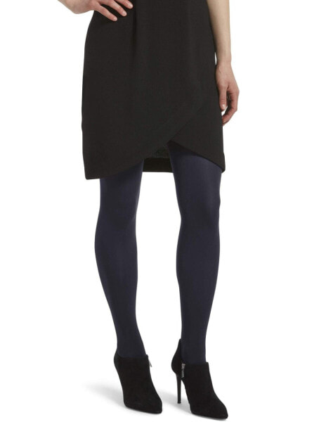 HUE 298443 Womens Super Opaque With Control Top Tights, Navy, 1 US