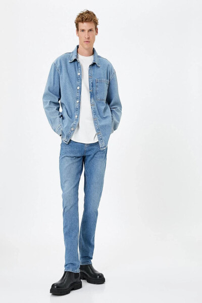 Erkek Orta Indigo Jeans