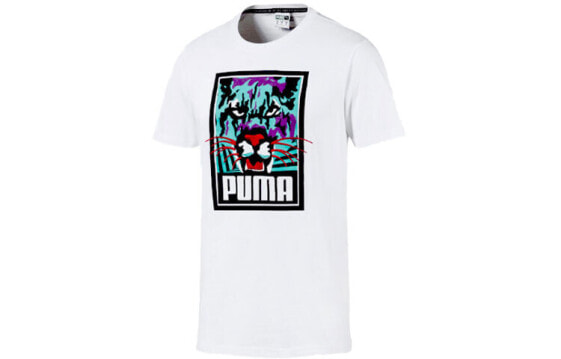 Puma logo印花短袖T恤 男款 白色 / Футболка Puma LogoT Trendy_Clothing 596037-02