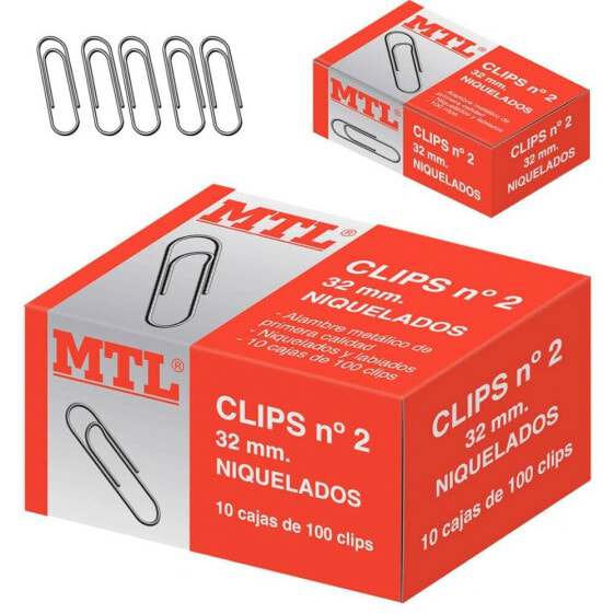 DOHE Small box 100 Nickelled Clips Nº 2