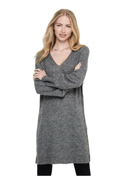 Dámské šaty JDYELANORA Relaxed Fit 15207844 Dark Grey Melange