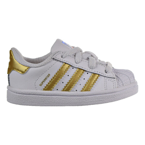 Adidas Superstar Toddler Shoes White-Metallic Gold-Blue-Scarlet b39401