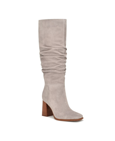Women's Domaey Stacked Block Heel Dress Wide Calf Boots