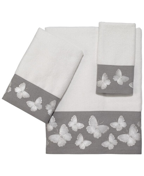 Yara Butterfly Bordered Cotton Bath Towel, 27" x 50"