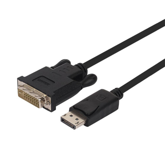 Unitek International Y-5118BA Videokabel-Adapter 1.8 m DisplayPort DVI Schwarz - Cable - Digital/Display/Video