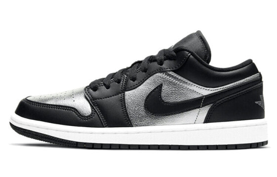 Кроссовки Nike Air Jordan 1 Low SE Black Metallic Silver (Серебристый)