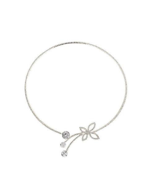 Women's Silver Bling Butterfly Necklace