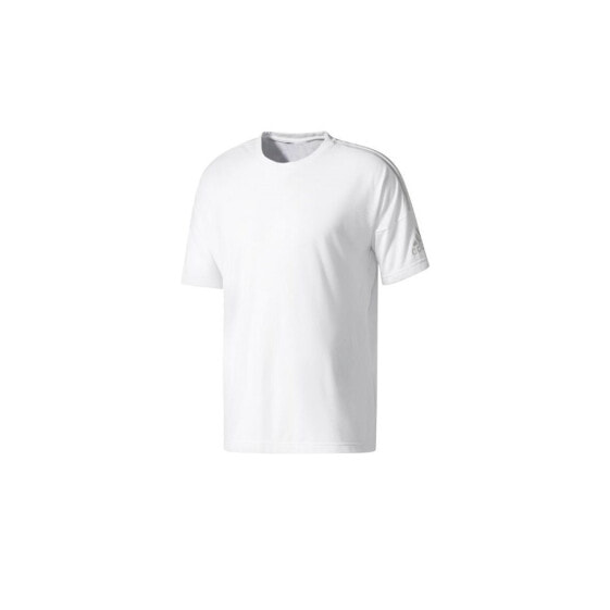 Мужская футболка спортивная  белая однотонная Adidas Zne Tee White