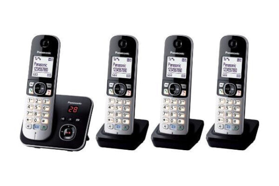 Panasonic KX-TG6824GB - DECT telephone - 120 entries - Caller ID - Black - Silver