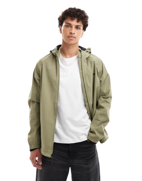 Dickies – Shell-Jacke in Khaki-Grün mit Kapuze