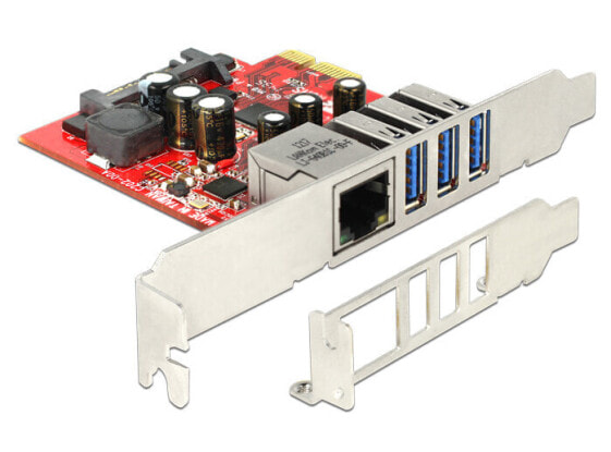Delock 89382 - Internal - Wired - PCI Express - Ethernet - 5000 Mbit/s - Grey - Red