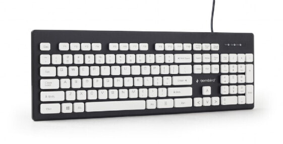 Gembird KB-CH-01 - Full-size (100%) - USB - Black - White