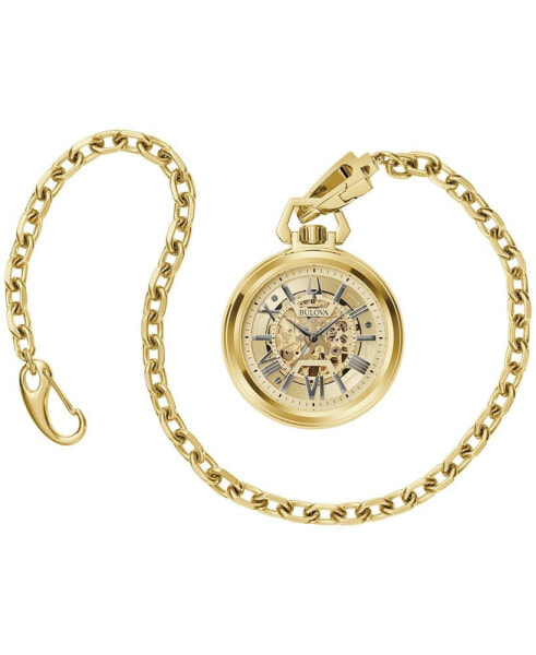 Men's Automatic Classic Sutton Gold-Tone Stainless Steel Chain Pocket Watch 50mm