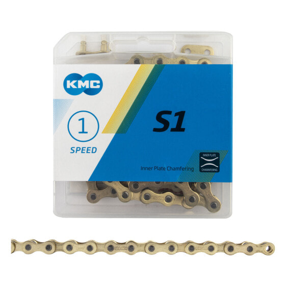 KMC S1 Chain - Single Speed 1/2" x 1/8", 112 Links, Gold