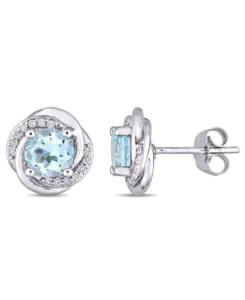 Серьги Macy's Blue Topaz Swirl Stud