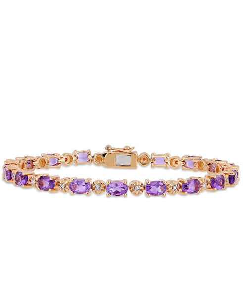 Amethyst (7-1/5 ct.t.w.) with Diamond Accent Tennis Bracelet in 18K Rose Gold over Sterling Silver