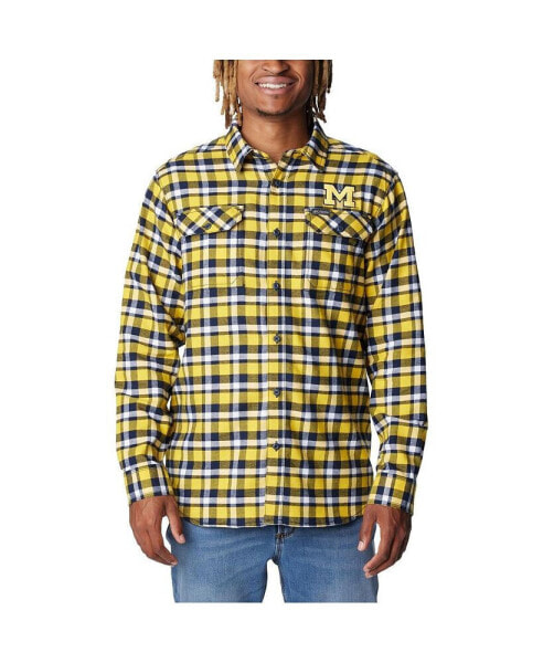 Men's Maize Michigan Wolverines Flare Flannel Long Sleeve Shirt