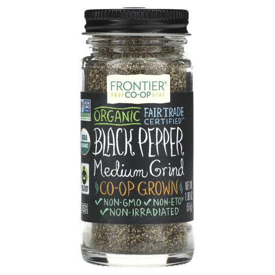 Organic Black Pepper, Medium Grind, 1.8 oz (51 g)